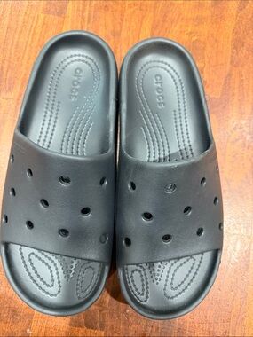 CROCS Black Slide Clog with Perforated Upper